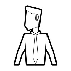 Flat line uncolored businessman over white background vector illustration