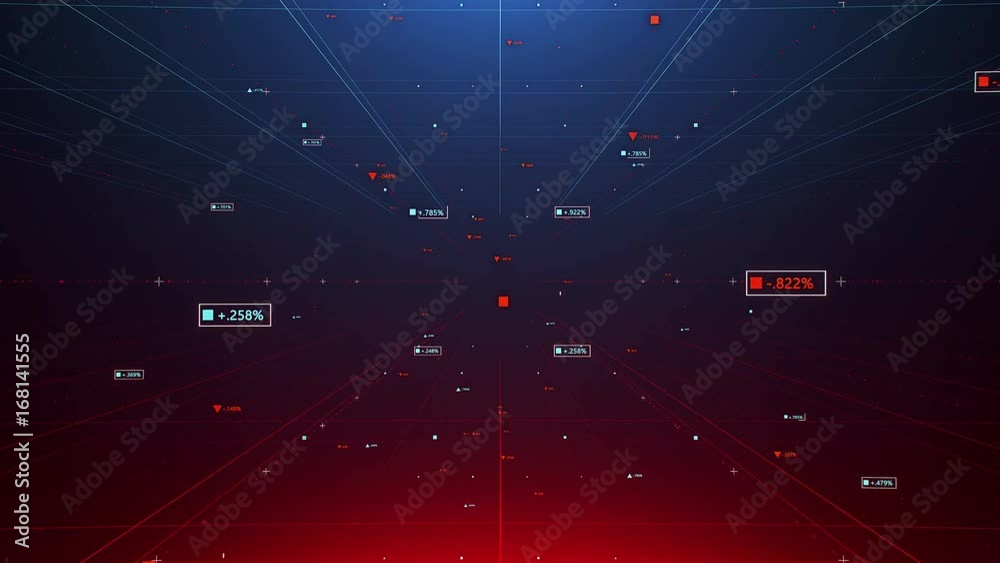 Wall mural digitally generated business background with rates forming in virtual space and flying towards the c