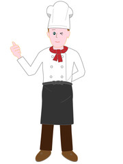 レストランのコックのポーズ