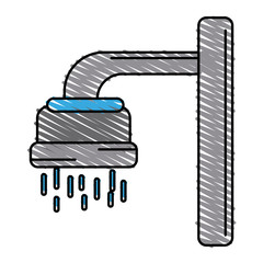 Colorful shower doodle over white background vector illustration