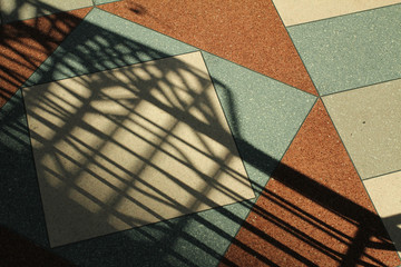 Shadow of flower pot in the evening