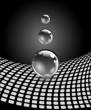 Abstract spheres with surface. Concept business design. Vector illustration