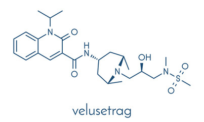 Velusetrag gastroparesis drug molecule. Skeletal formula.