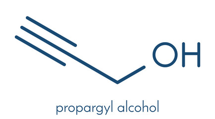 Propargyl alcohol molecule. Skeletal formula.
