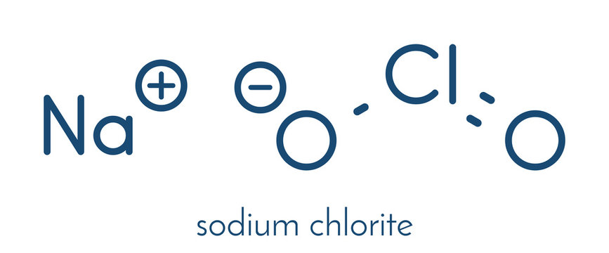 Sodium chlorite, chemical structure.  Skeletal formula.