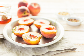 Grilled peaches