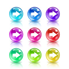 Next circle glossy web icon on white background. Vector illustration.