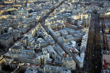 Aerial View of Paris from  Montparnasse Tower, France