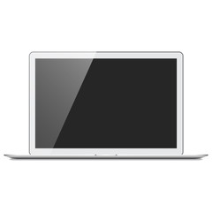 Realistic Silver Laptop Computer Mockup
