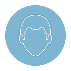 young man head avatar character vector illustration design