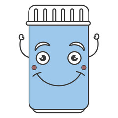 bottle drugs kawaii character vector illustration design