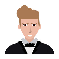 handsome young man in suit icon image vector illustration design 
