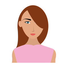 young attractive woman with blue eyes icon image vector illustration design 