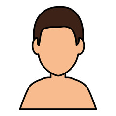 young man shirtless avatar character vector illustration design