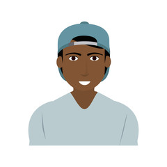 happy handsome dark skin man icon image vector illustration design 