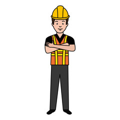 worker with helmet avatar vector illustration design
