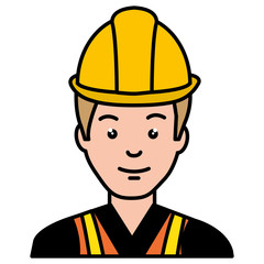 worker with helmet avatar vector illustration design