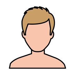 young man shirtless avatar character vector illustration design