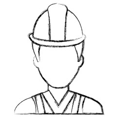 worker with helmet avatar vector illustration design