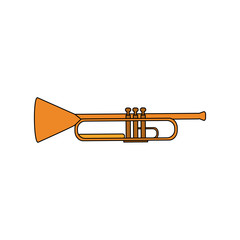 trumpet musical instrument icon image vector illustration design 