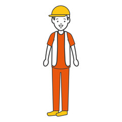 worker with helmet avatar vector illustration design