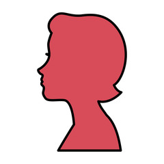 head woman profile icon vector illustration design