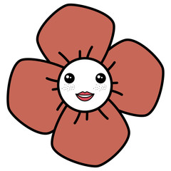 cute flower kawaii character vector illustration design