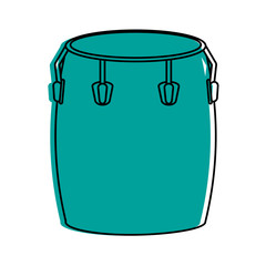 conga drum musical instrument icon image vector illustration design  blue color
