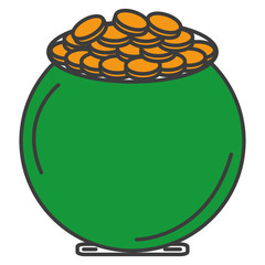 saint patrick cauldron icon vector illustration design