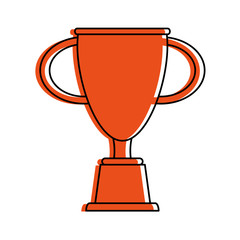 trophy cup icon image vector illustration design  orange color