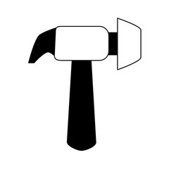 hammer tool icon image vector illustration design  black and white