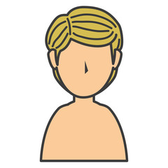 young man shirtless avatar character vector illustration design