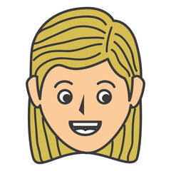 beautiful woman head avatar character vector illustration design