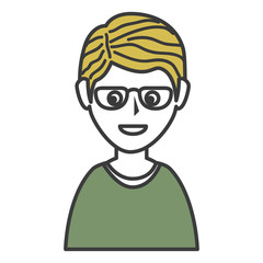 young man avatar character vector illustration design