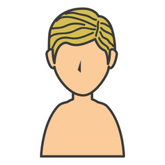 young man shirtless avatar character vector illustration design