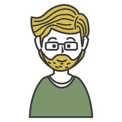 young man avatar character vector illustration design