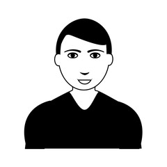 portrait of young man icon image vector illustration design  black and white
