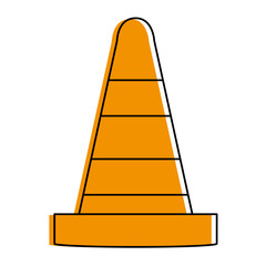 traffic cone icon image vector illustration design  orange color