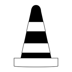 traffic cone icon image vector illustration design  black and white
