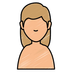 beautiful woman shirtless avatar character vector illustration design