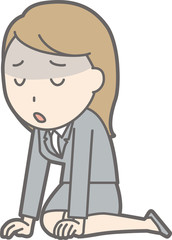 A young woman in a suit is depressed Illustration
