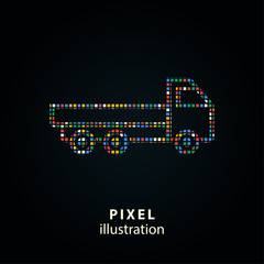 Truck - pixel illustration.