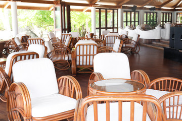 Interior of modern cafe at resort