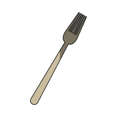 fork cutlery eating utensil kitchen icon vector illustration