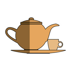 the teapot and cup beverage element icon