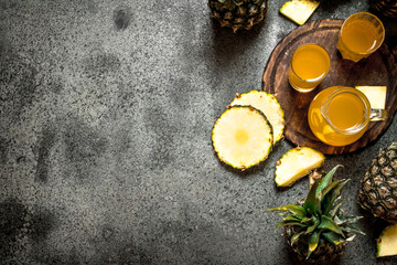 Fototapeta na wymiar Freshly squeezed pineapple juice.
