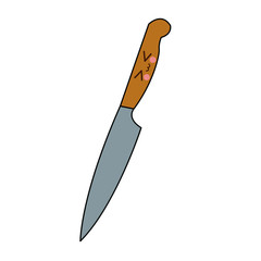kawaii knife tool cooking kitchen cartoon vector illustration