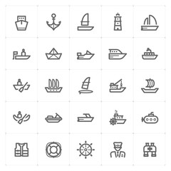 Icon set – boat and ship vector illustration