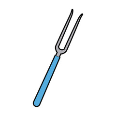 grill fork tool cooking kitchen icon vector illustration