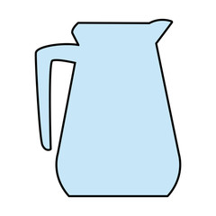 pitcher kitchenware cooking utensil handle empty vector illustration